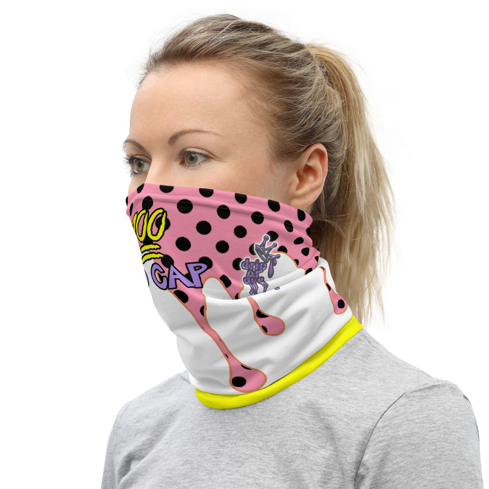 CRXWN | Drip or Dye Custom Ice Cream Candy Drip Polka Dot Print 3-in-1 UNISEX Gaiter Pretty In Pink