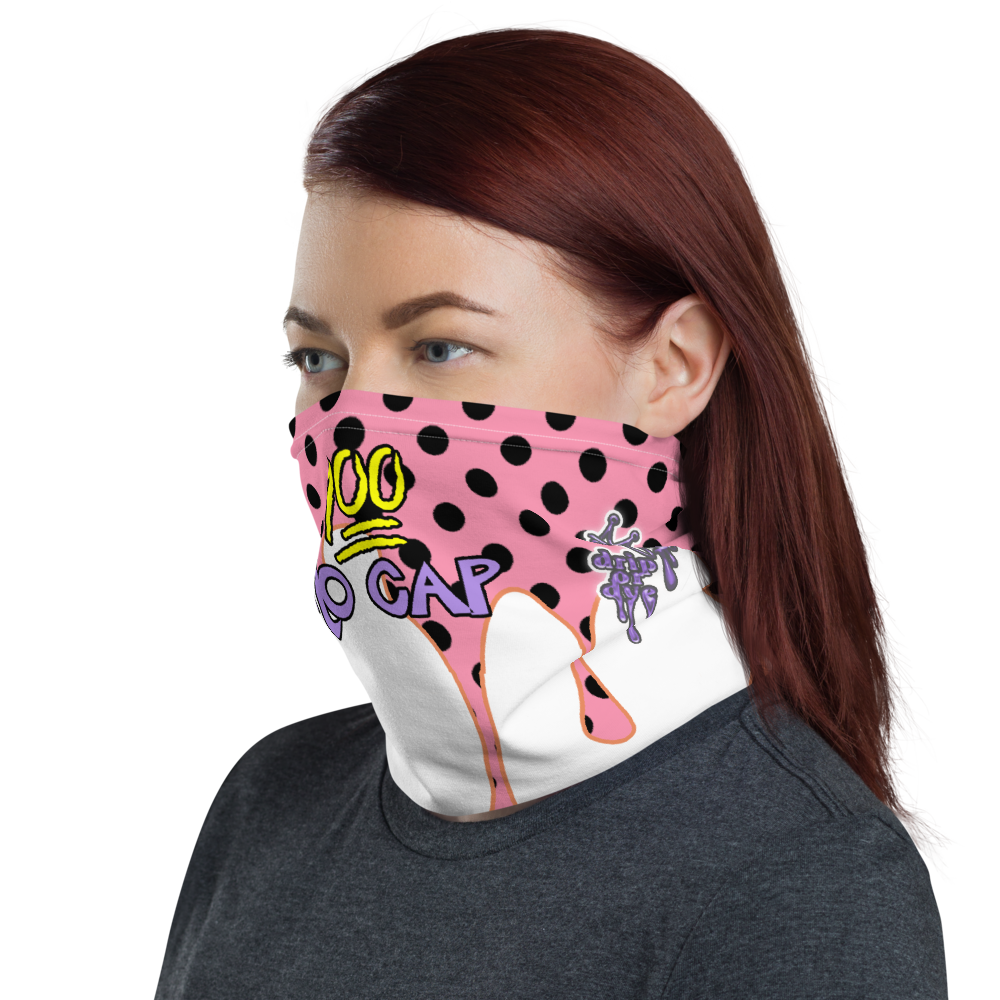 CRXWN | Drip or Dye Custom Ice Cream Candy Drip Polka Dot Print 3-in-1 UNISEX Gaiter Pretty In Pink