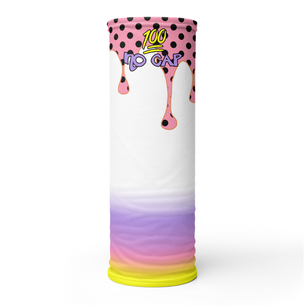 CRXWN | Drip or Dye Custom Ice Cream Candy Drip Polka Dot Print 3-in-1 UNISEX Gaiter Pretty In Pink