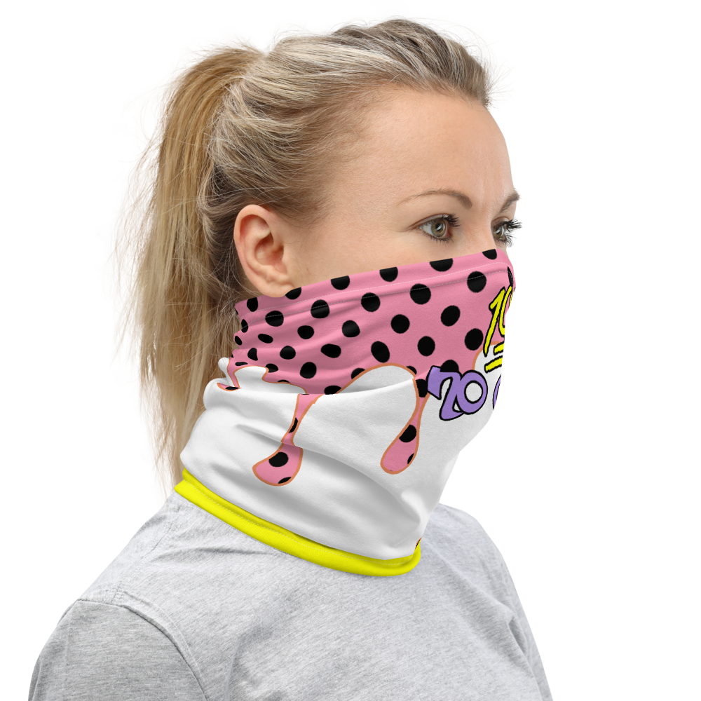 CRXWN | Drip or Dye Custom Ice Cream Candy Drip Polka Dot Print 3-in-1 UNISEX Gaiter Pretty In Pink