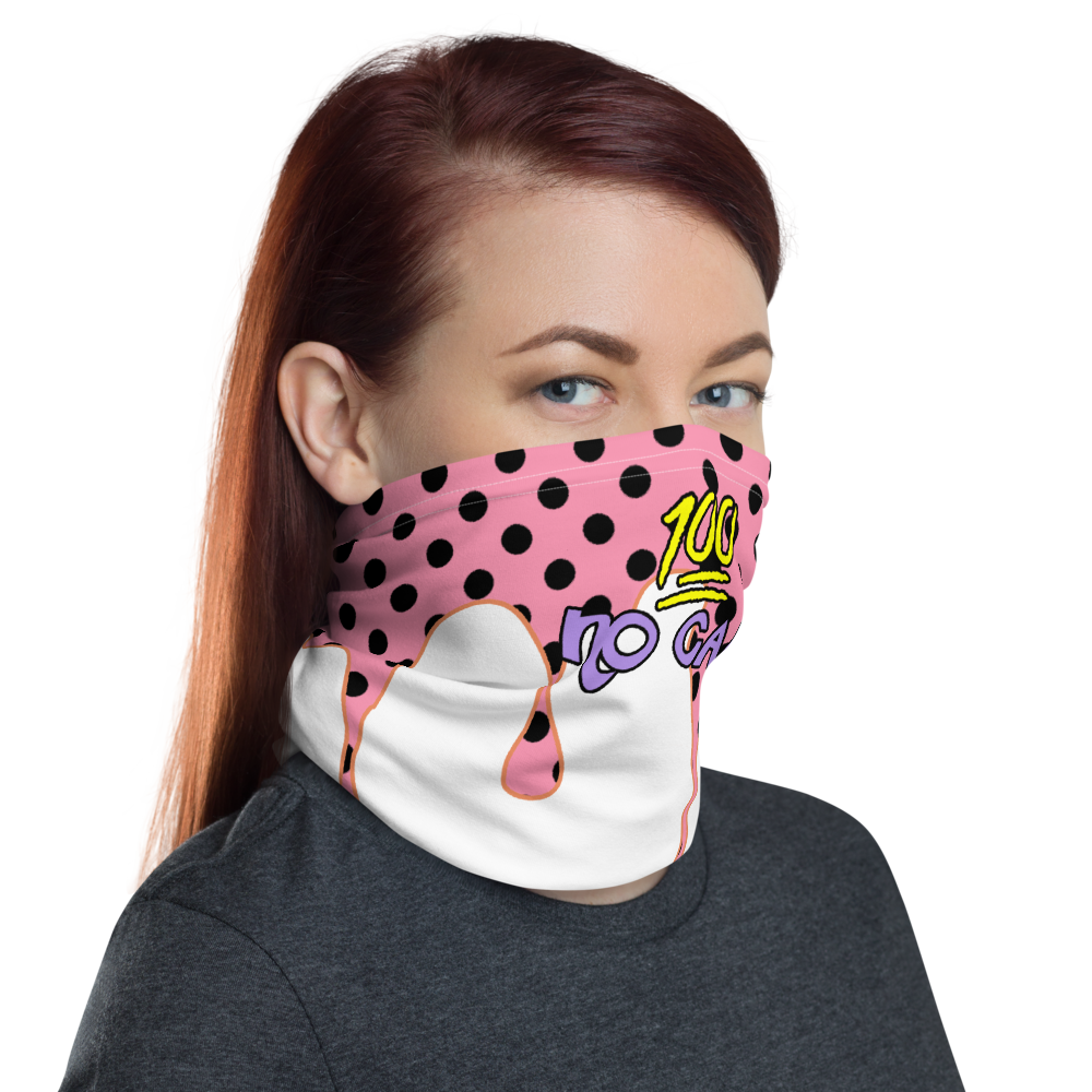 CRXWN | Drip or Dye Custom Ice Cream Candy Drip Polka Dot Print 3-in-1 UNISEX Gaiter Pretty In Pink