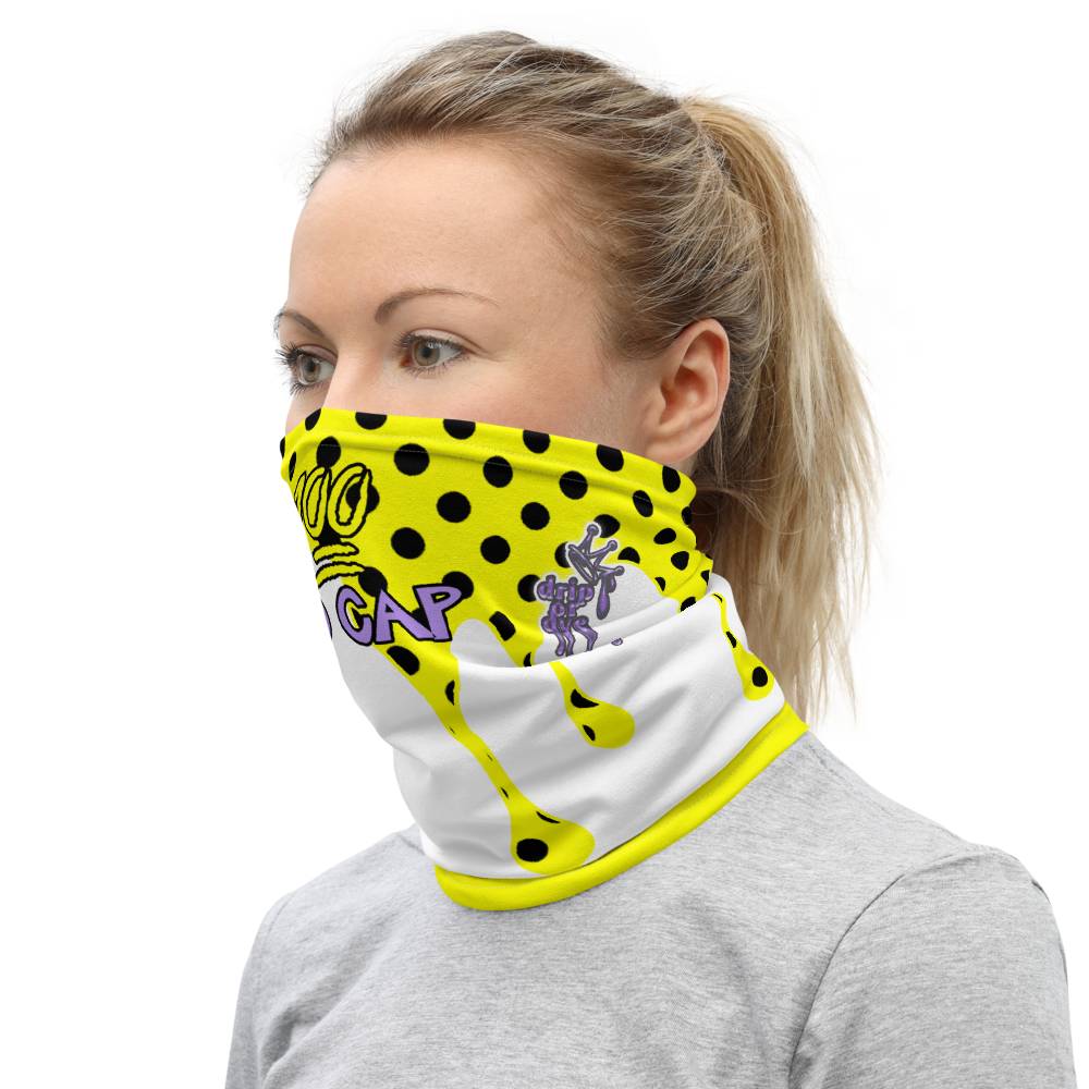 CRXWN | Drip or Dye Custom Ice Cream Candy Drip Polka Dot Print 3-in-1 UNISEX Gaiter Sunshine Yellow