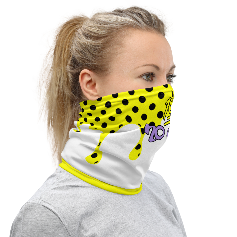 CRXWN | Drip or Dye Custom Ice Cream Candy Drip Polka Dot Print 3-in-1 UNISEX Gaiter Sunshine Yellow
