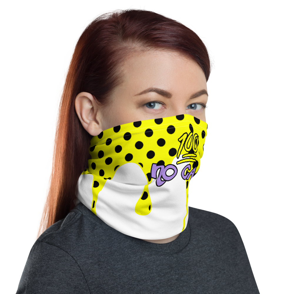 CRXWN | Drip or Dye Custom Ice Cream Candy Drip Polka Dot Print 3-in-1 UNISEX Gaiter Sunshine Yellow