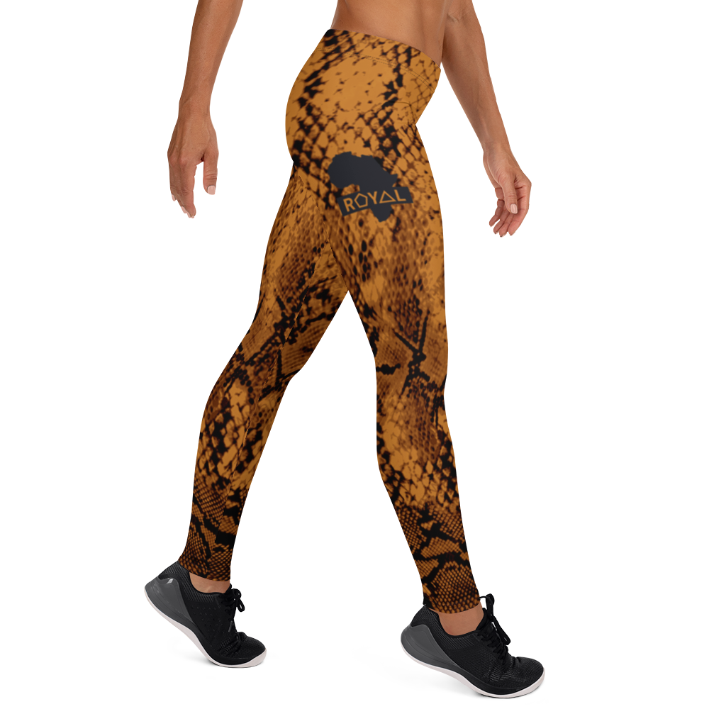 ROYAL. WEAR | QUEEN ISIS COBRA SNAKE PRINT LEGGINGS. BROWN