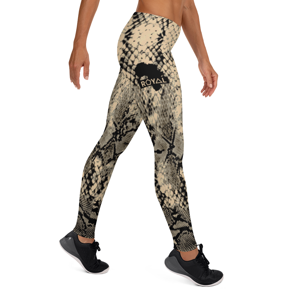 ROYAL. WEAR | QUEEN ISIS COBRA SNAKE PRINT LEGGINGS. TAN