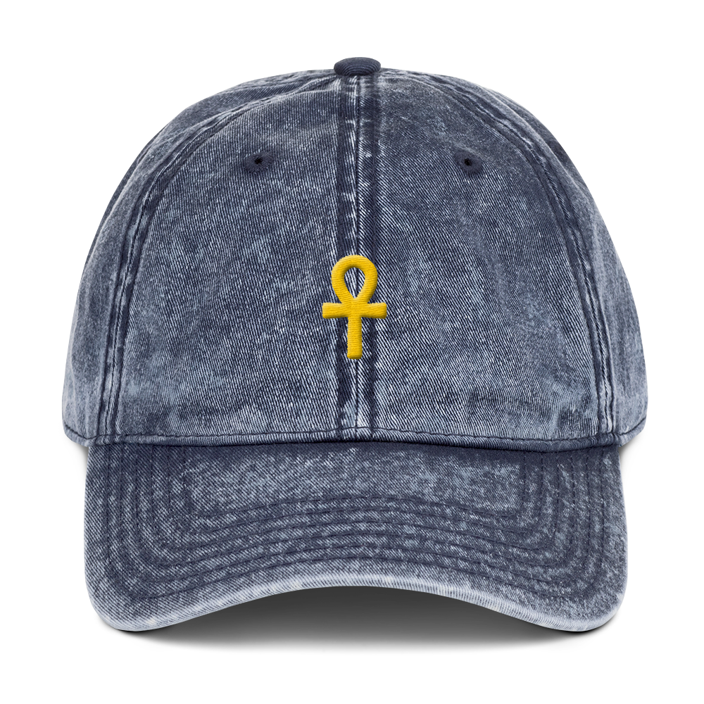 .ROYAL. ankh cap VINTAGE DENIM