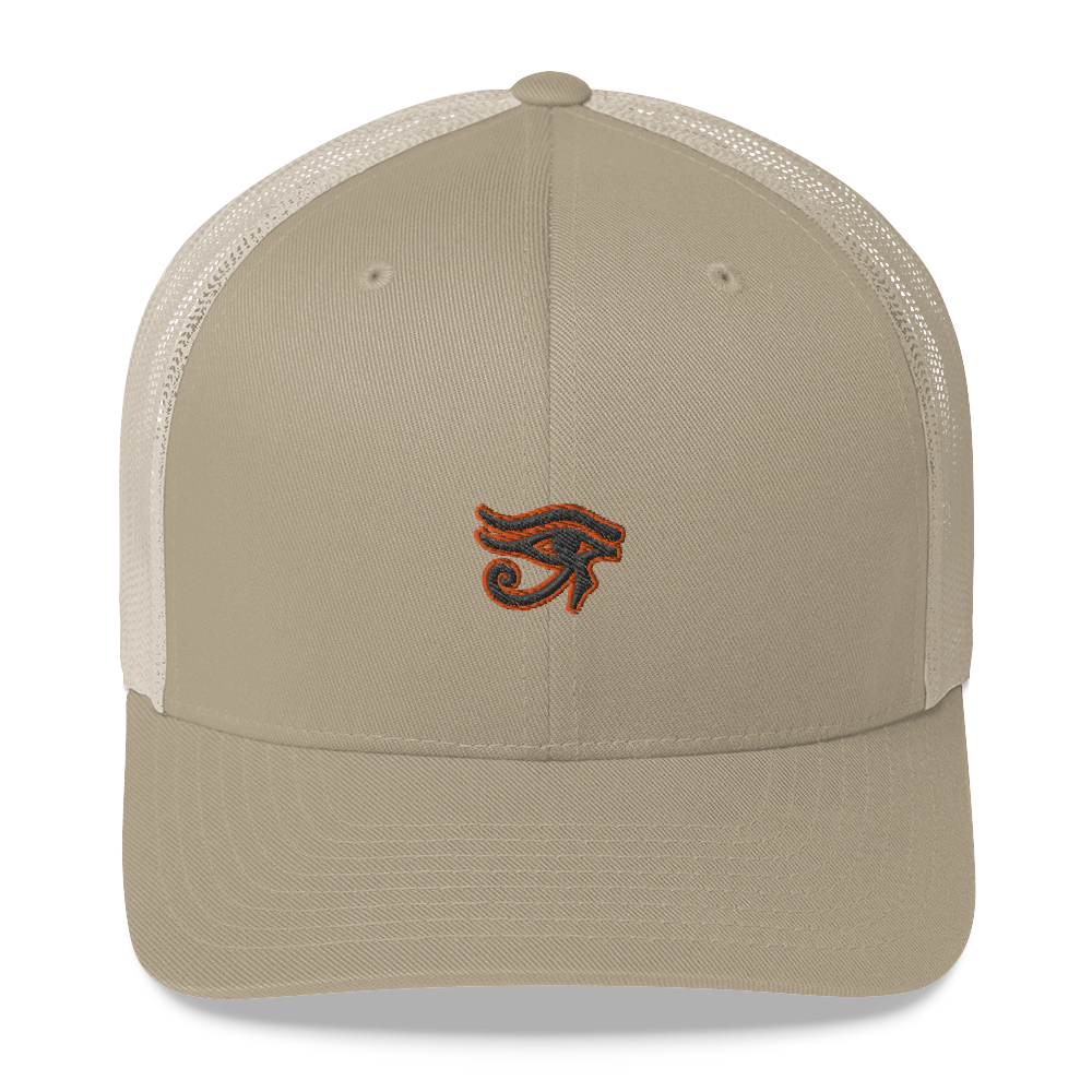 ROYAL. | Urban Resort | Conscious Culture Eye of Ra Crxwn Retro Trucker Cap ORANGE 5 VARIETIES
