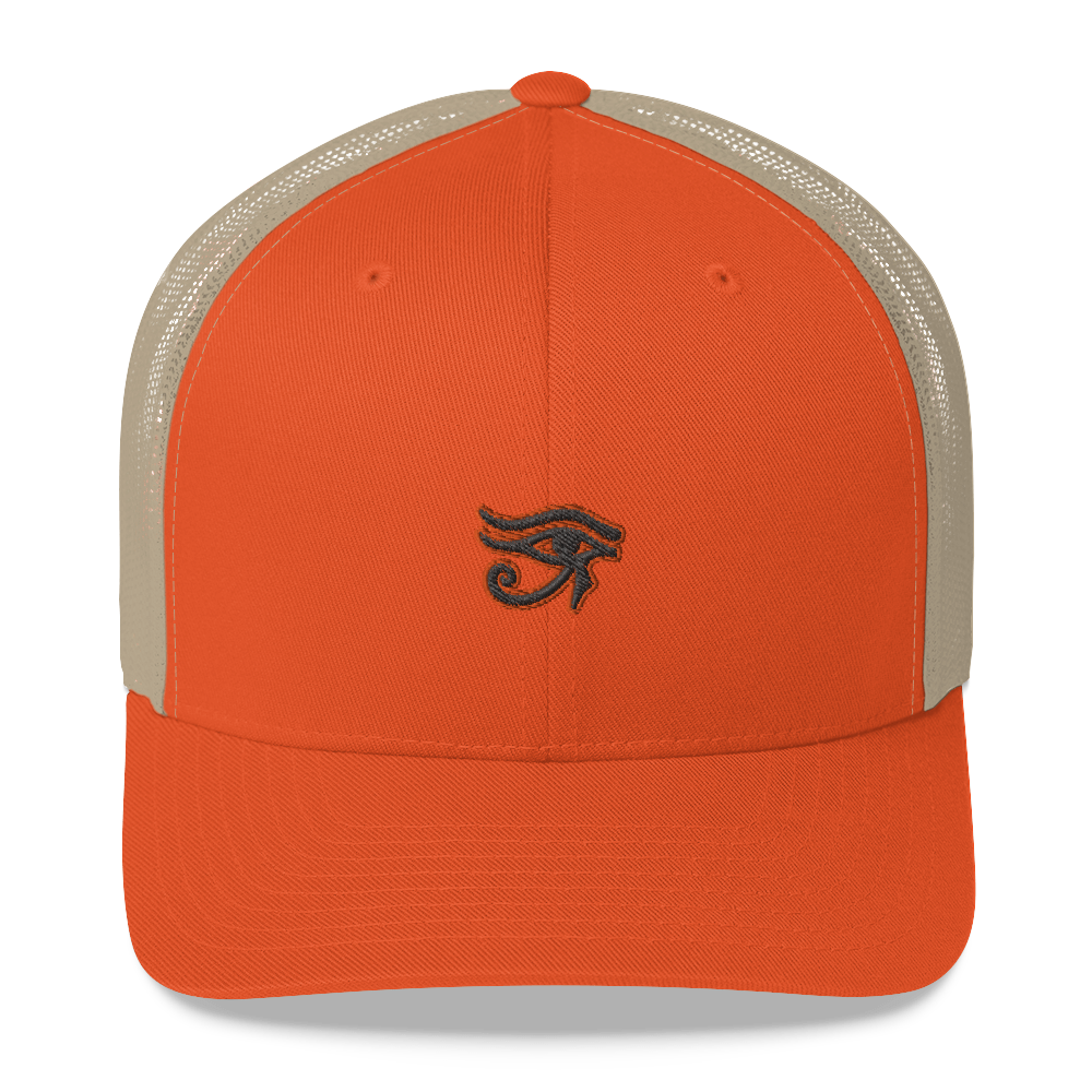 ROYAL. | Urban Resort | Conscious Culture Eye of Ra Crxwn Retro Trucker Cap ORANGE 5 VARIETIES
