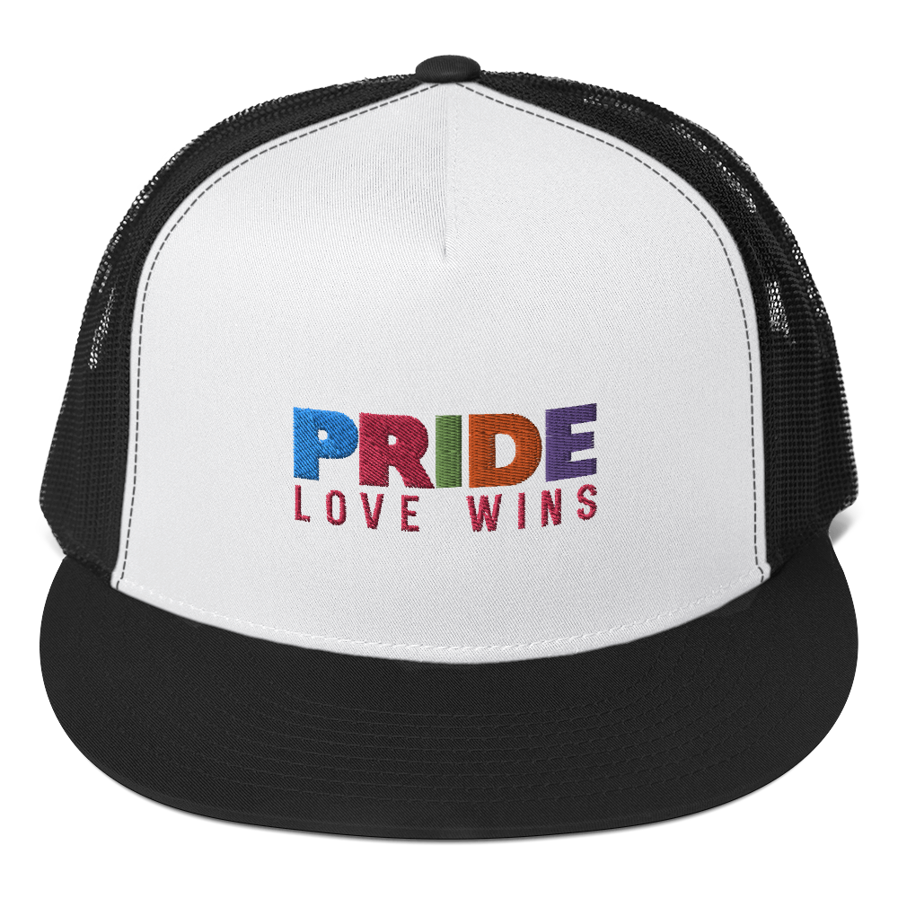 FEMME Univ | LGBTQIA Plus PRIDE Love Wins Trucker Cap Retro 2-Tone 5 Varieties
