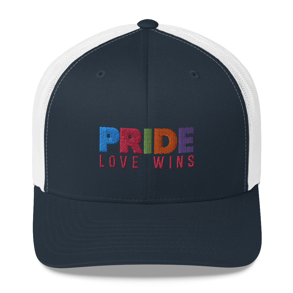 FEMME Univ | LGBTQIA Plus PRIDE Love Wins Trucker Cap Retro 2-Tone 6 Varieties