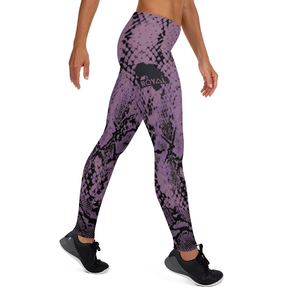 ROYAL. WEAR | QUEEN ISIS COBRA SNAKE PRINT LEGGINGS. PURPLE