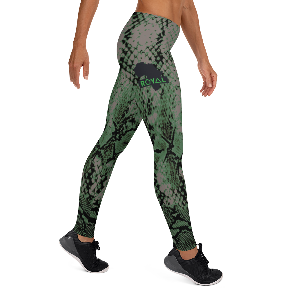 ROYAL. WEAR | QUEEN ISIS COBRA SNAKE PRINT LEGGINGS. GREEN
