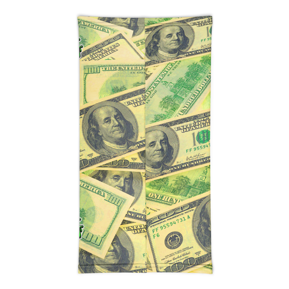 CRXWN | Drip or Dye Custom All About the Money Print 3-in-1 UNISEX Gaiter Green