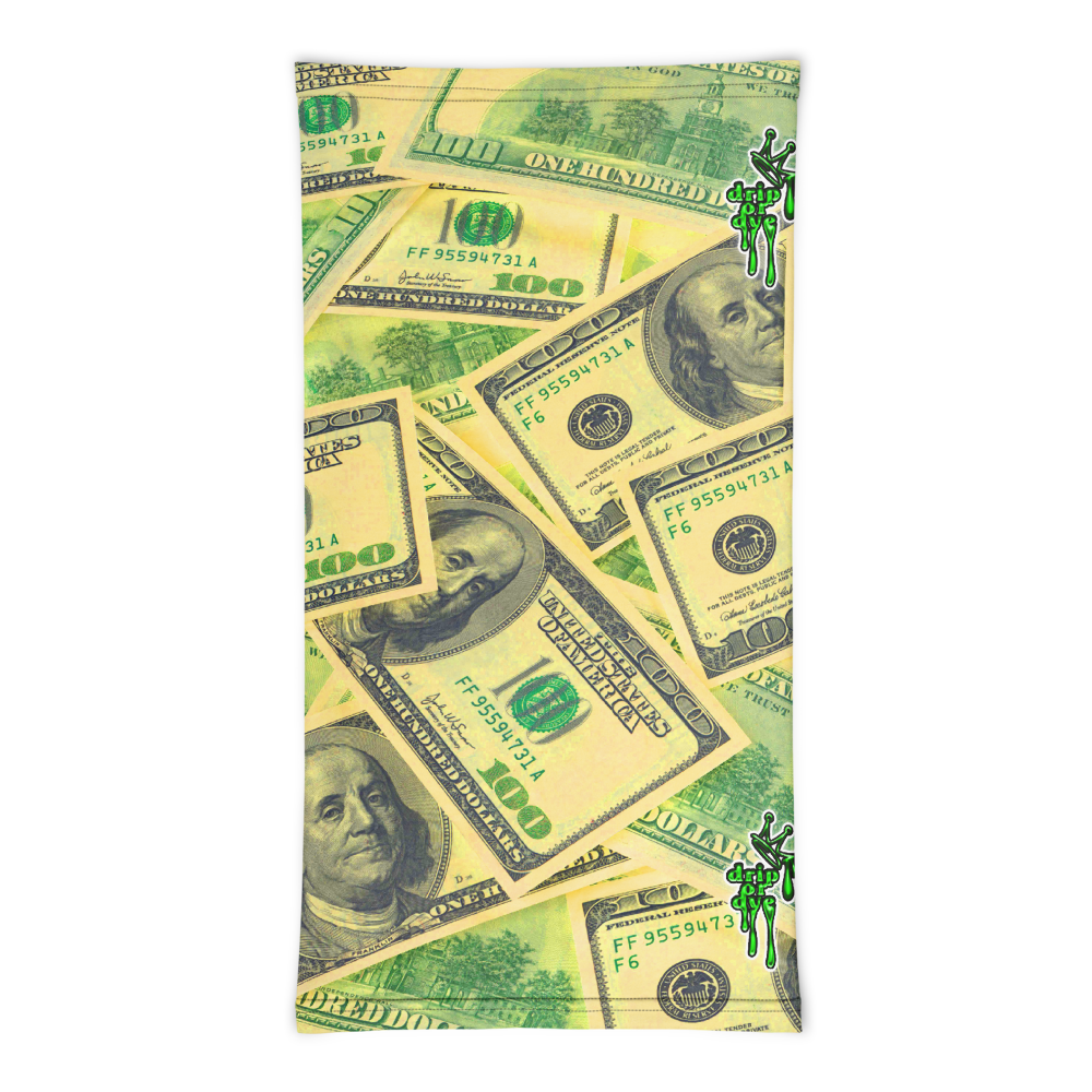 CRXWN | Drip or Dye Custom All About the Money Print 3-in-1 UNISEX Gaiter Green