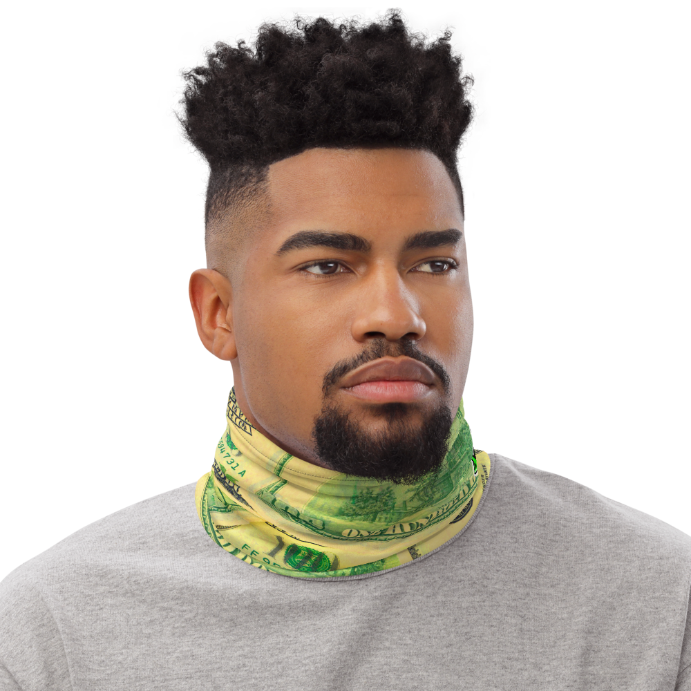 CRXWN | Drip or Dye Custom All About the Money Print 3-in-1 UNISEX Gaiter Green