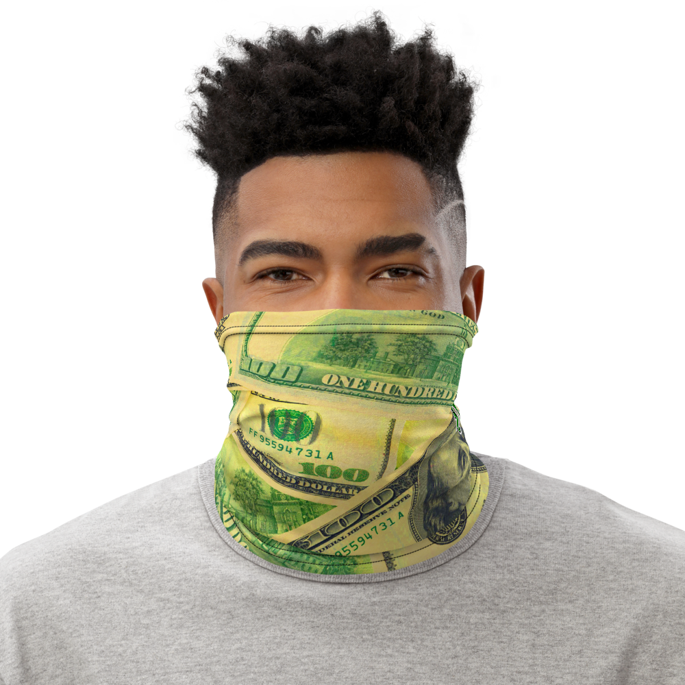 CRXWN | Drip or Dye Custom All About the Money Print 3-in-1 UNISEX Gaiter Green