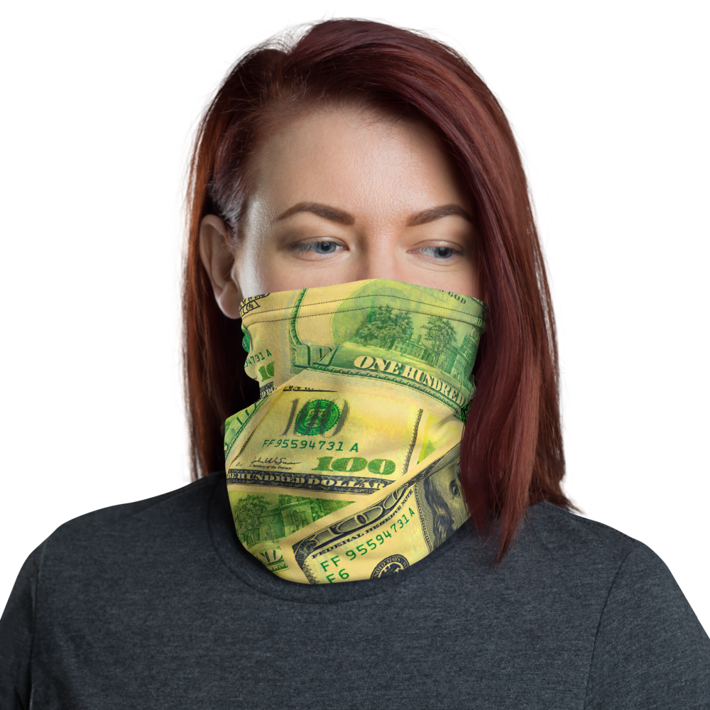 CRXWN | Drip or Dye Custom All About the Money Print 3-in-1 UNISEX Gaiter Green