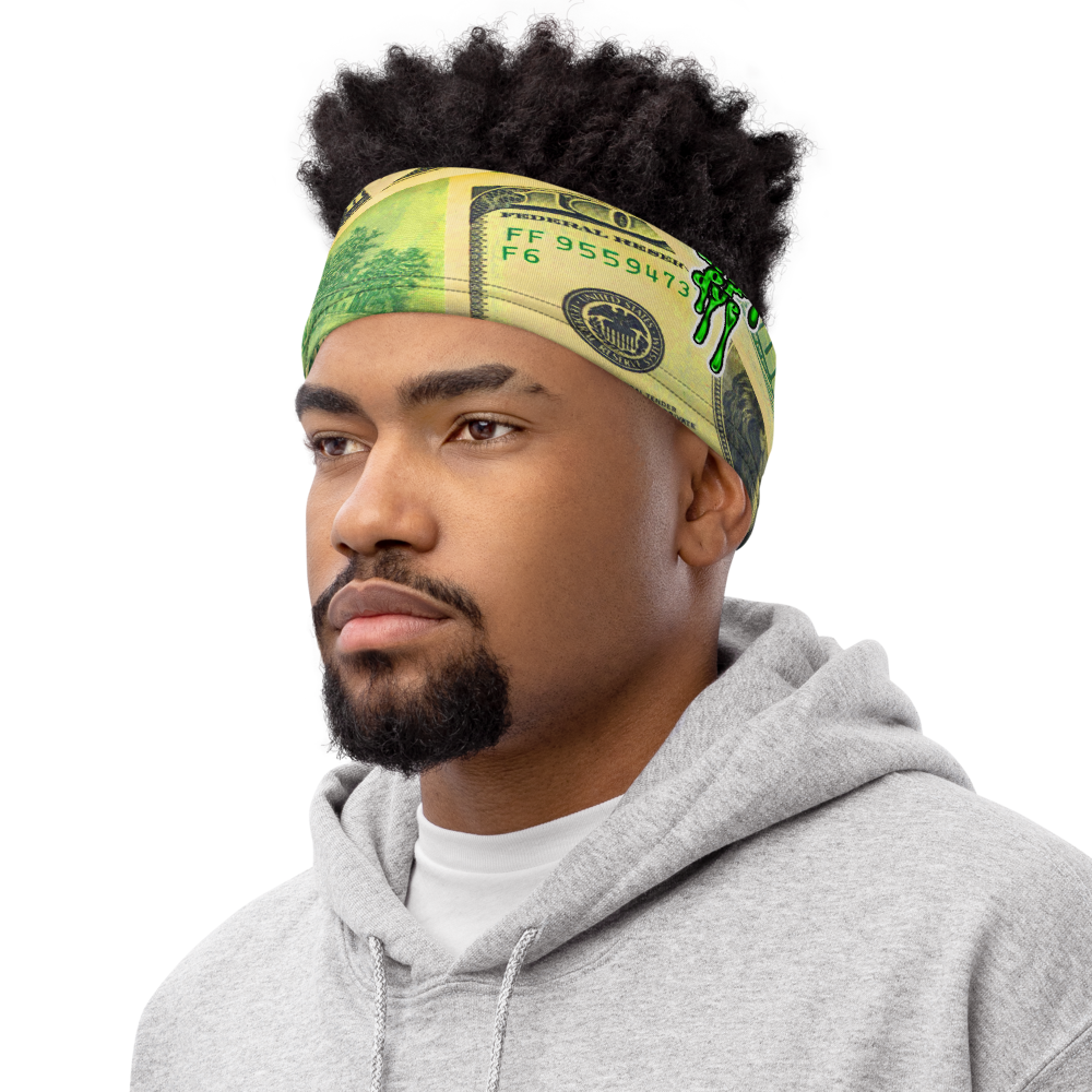 CRXWN | Drip or Dye Custom All About the Money Print 3-in-1 UNISEX Gaiter Green