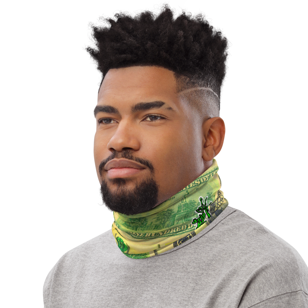 CRXWN | Drip or Dye Custom All About the Money Print 3-in-1 UNISEX Gaiter Green