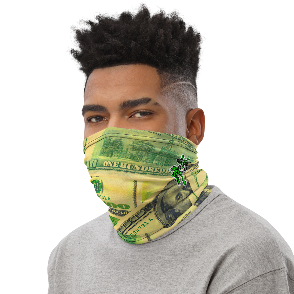 CRXWN | Drip or Dye Custom All About the Money Print 3-in-1 UNISEX Gaiter Green