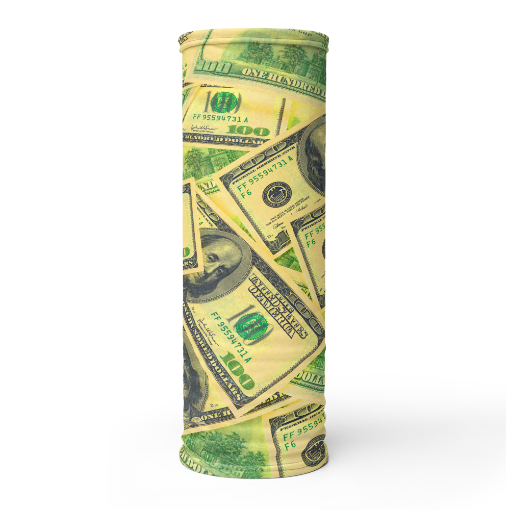 CRXWN | Drip or Dye Custom All About the Money Print 3-in-1 UNISEX Gaiter Green