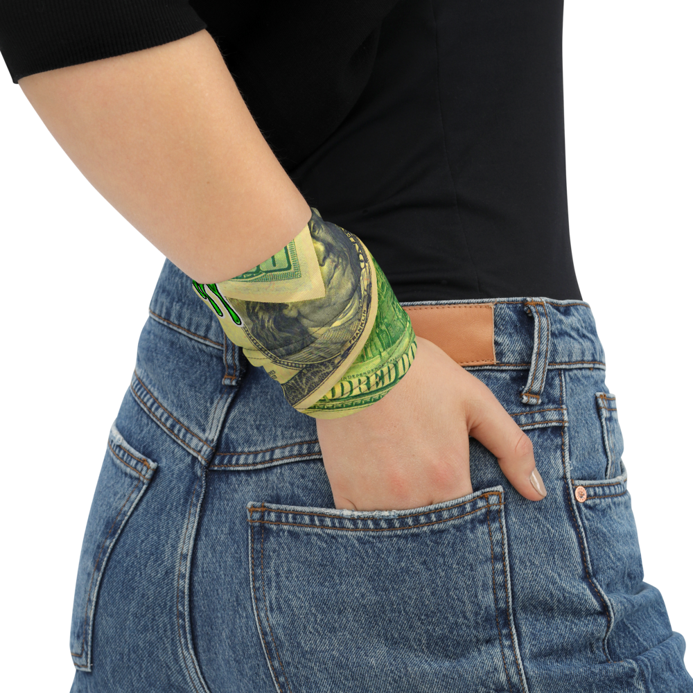 CRXWN | Drip or Dye Custom All About the Money Print 3-in-1 UNISEX Gaiter Green