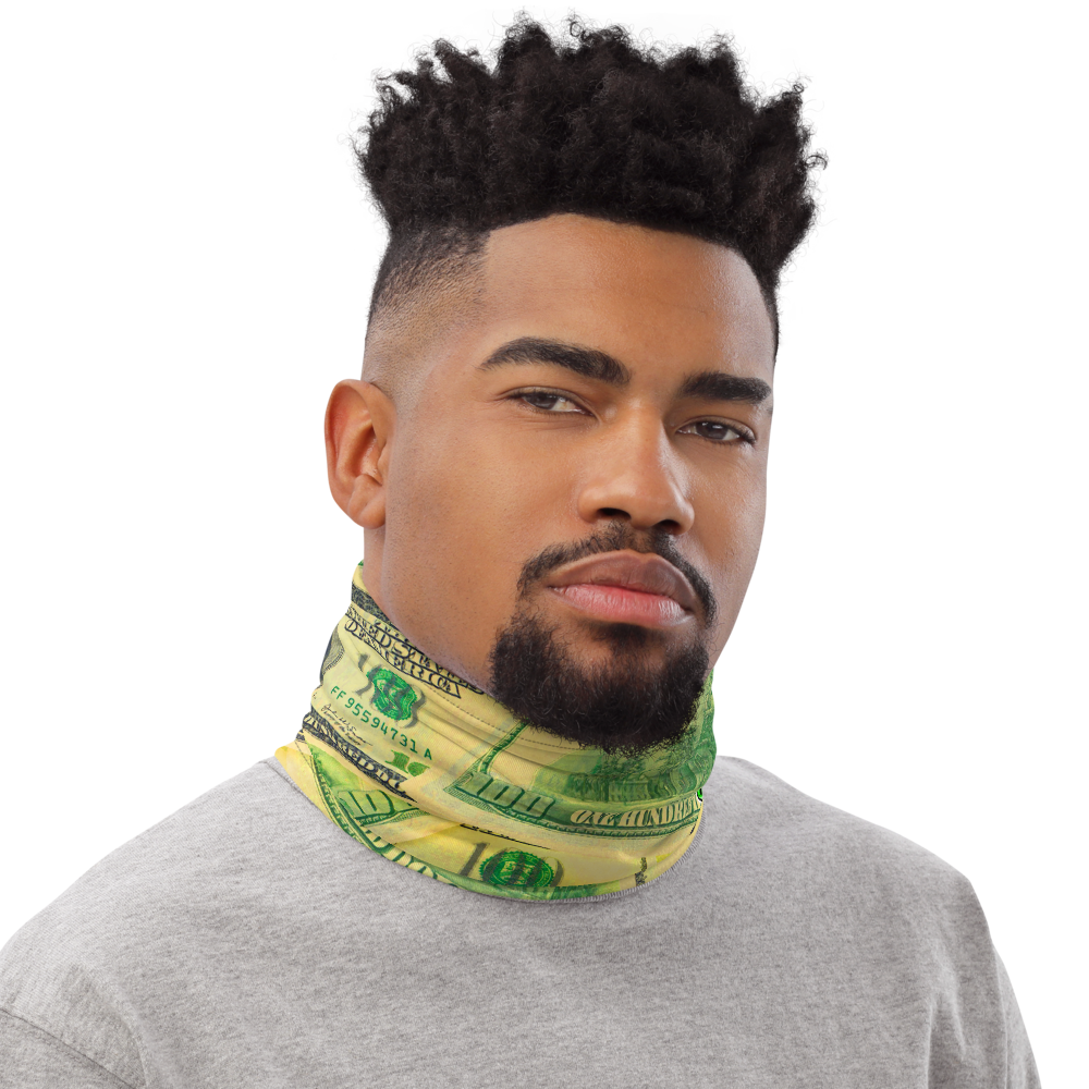 CRXWN | Drip or Dye Custom All About the Money Print 3-in-1 UNISEX Gaiter Green