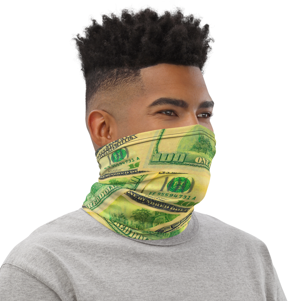 CRXWN | Drip or Dye Custom All About the Money Print 3-in-1 UNISEX Gaiter Green