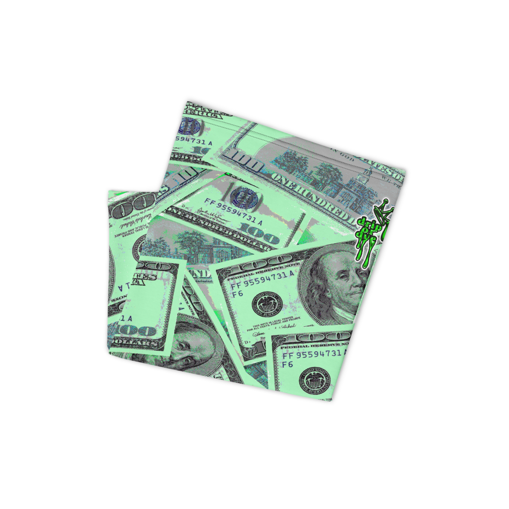 CRXWN | Drip or Dye Custom All About the Money Print 3-in-1 UNISEX Gaiter Teal