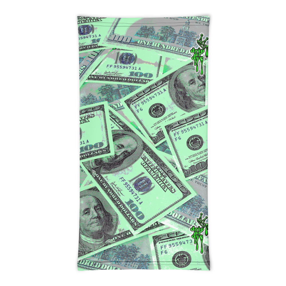 CRXWN | Drip or Dye Custom All About the Money Print 3-in-1 UNISEX Gaiter Teal