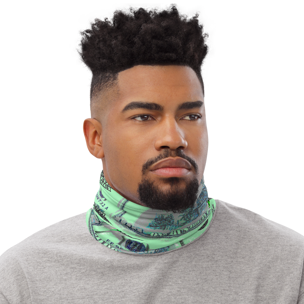 CRXWN | Drip or Dye Custom All About the Money Print 3-in-1 UNISEX Gaiter Teal