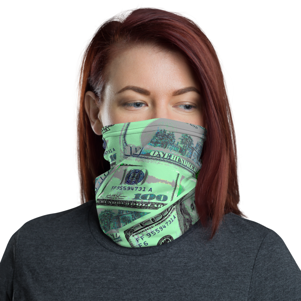 CRXWN | Drip or Dye Custom All About the Money Print 3-in-1 UNISEX Gaiter Teal