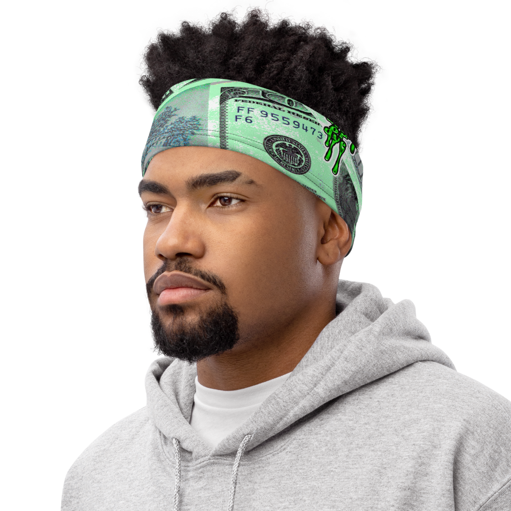 CRXWN | Drip or Dye Custom All About the Money Print 3-in-1 UNISEX Gaiter Teal