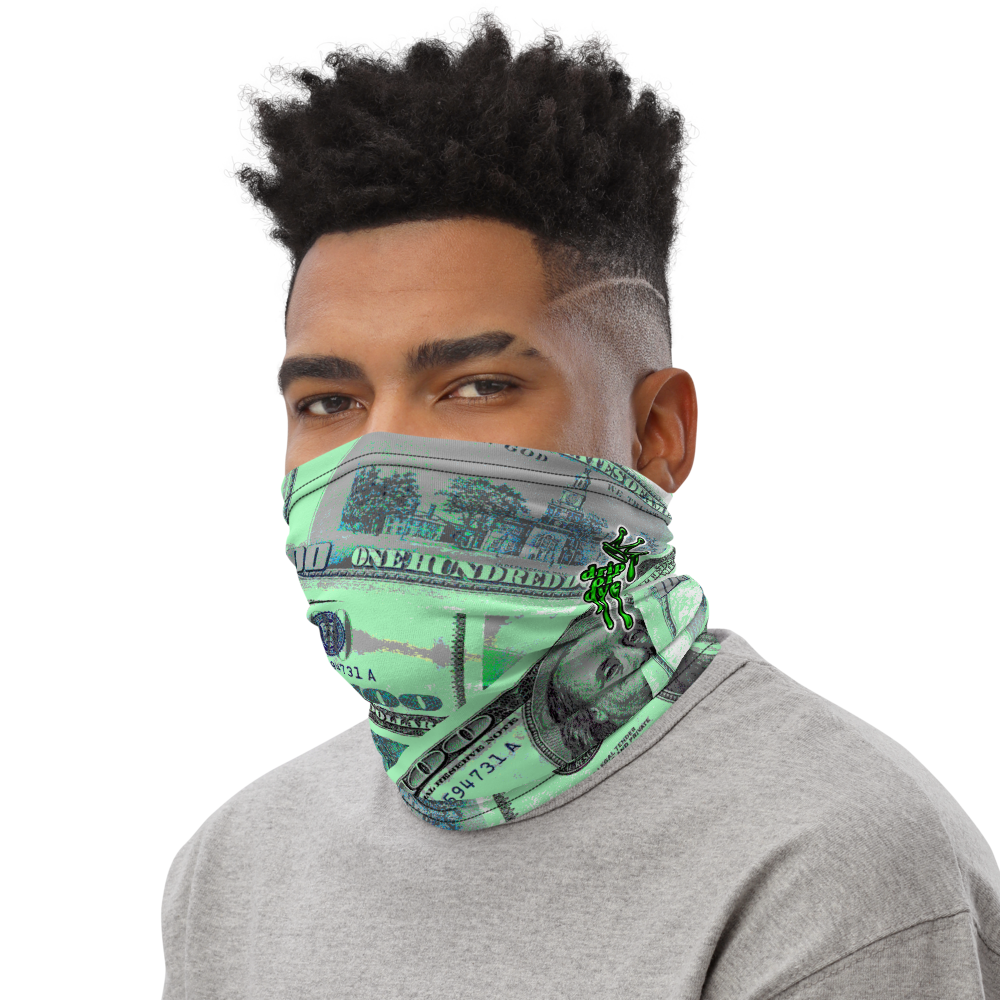 CRXWN | Drip or Dye Custom All About the Money Print 3-in-1 UNISEX Gaiter Teal