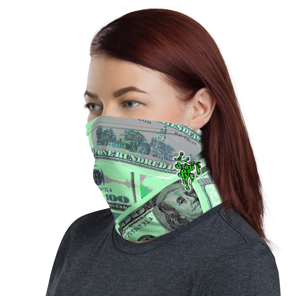 CRXWN | Drip or Dye Custom All About the Money Print 3-in-1 UNISEX Gaiter Teal
