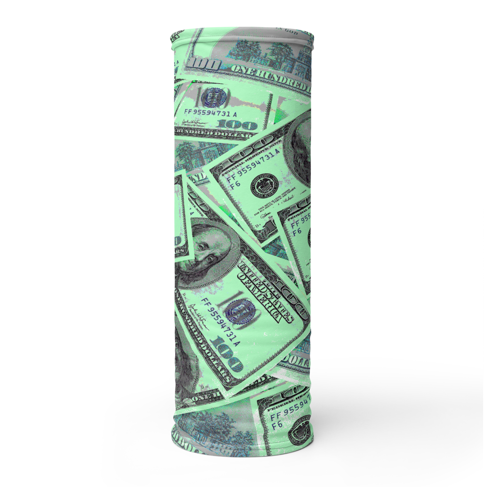 CRXWN | Drip or Dye Custom All About the Money Print 3-in-1 UNISEX Gaiter Teal