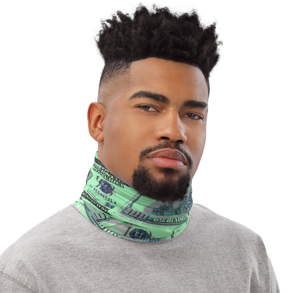 CRXWN | Drip or Dye Custom All About the Money Print 3-in-1 UNISEX Gaiter Teal