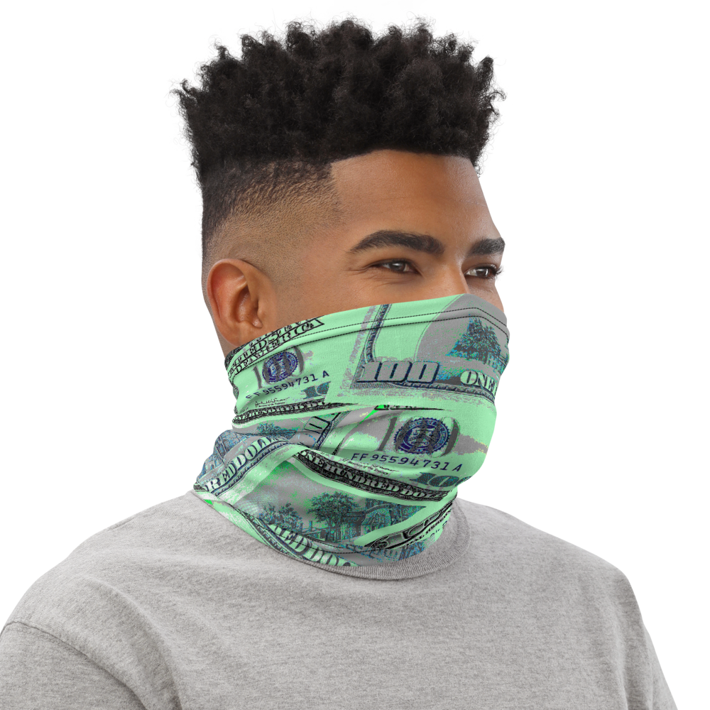 CRXWN | Drip or Dye Custom All About the Money Print 3-in-1 UNISEX Gaiter Teal