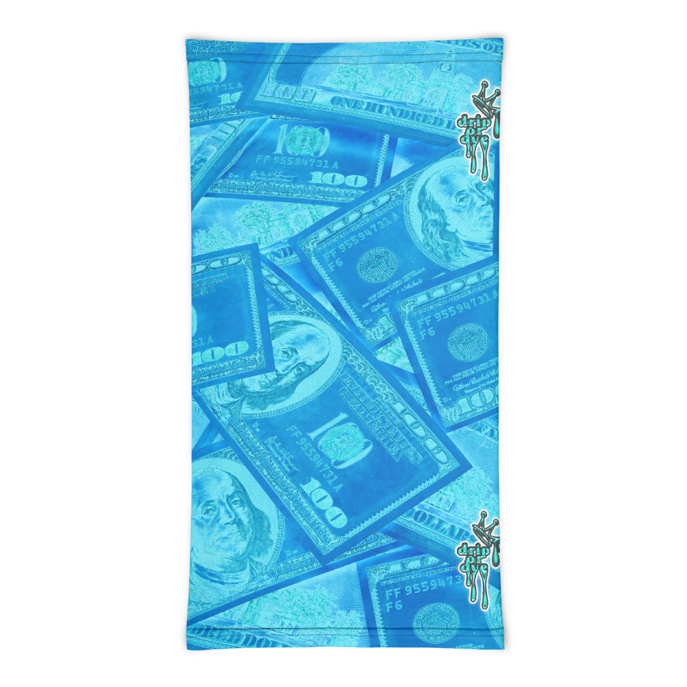 CRXWN | Drip or Dye Custom All About the Money Print 3-in-1 UNISEX Gaiter BlueFace