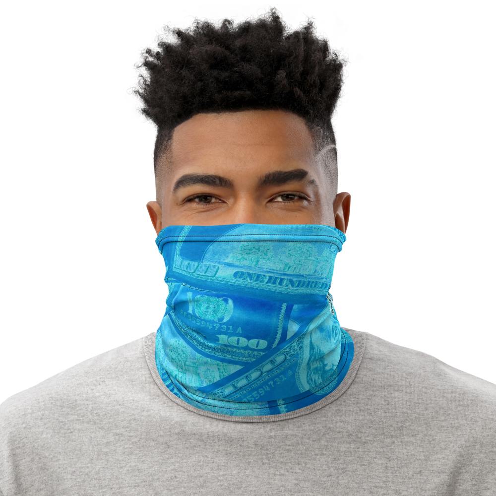 CRXWN | Drip or Dye Custom All About the Money Print 3-in-1 UNISEX Gaiter BlueFace