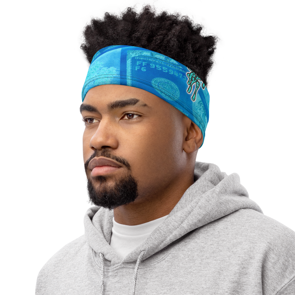 CRXWN | Drip or Dye Custom All About the Money Print 3-in-1 UNISEX Gaiter BlueFace