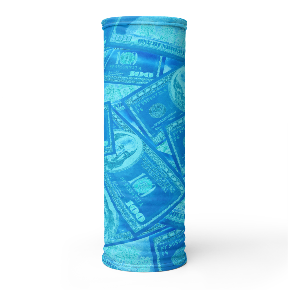 CRXWN | Drip or Dye Custom All About the Money Print 3-in-1 UNISEX Gaiter BlueFace