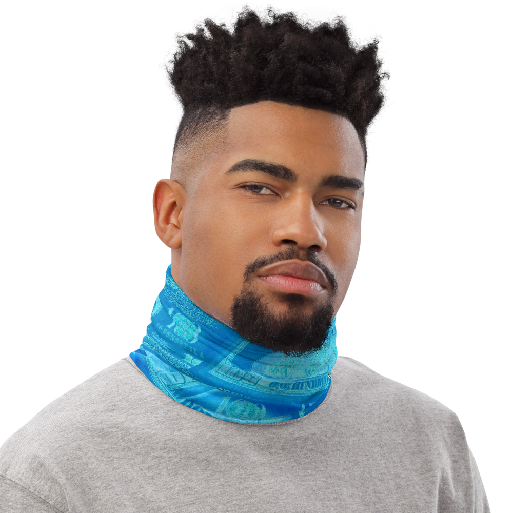 CRXWN | Drip or Dye Custom All About the Money Print 3-in-1 UNISEX Gaiter BlueFace