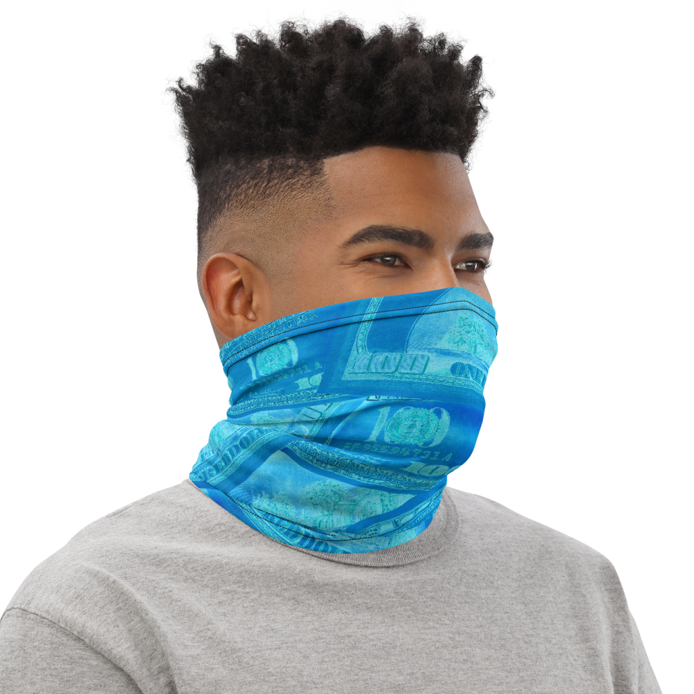 CRXWN | Drip or Dye Custom All About the Money Print 3-in-1 UNISEX Gaiter BlueFace