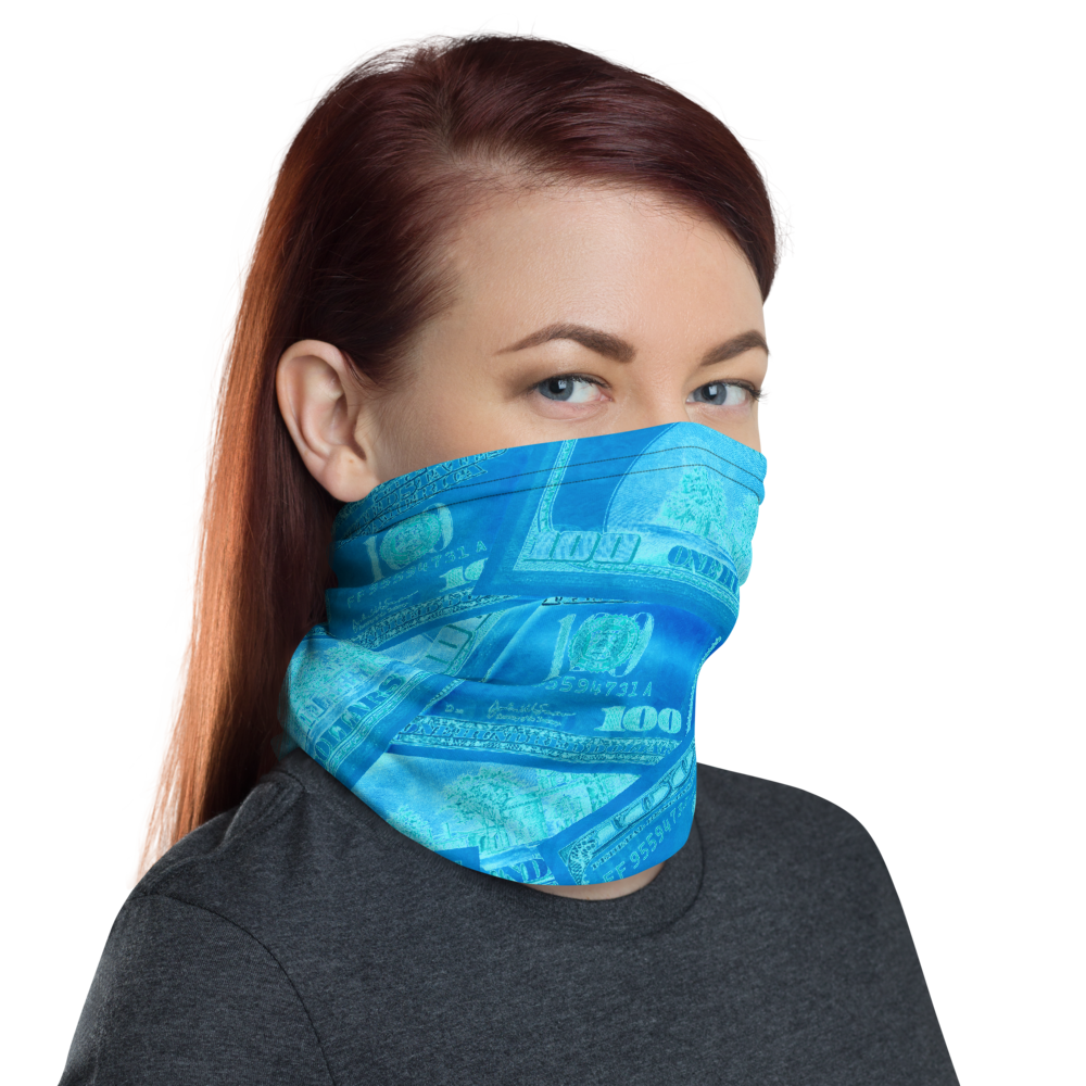 CRXWN | Drip or Dye Custom All About the Money Print 3-in-1 UNISEX Gaiter BlueFace