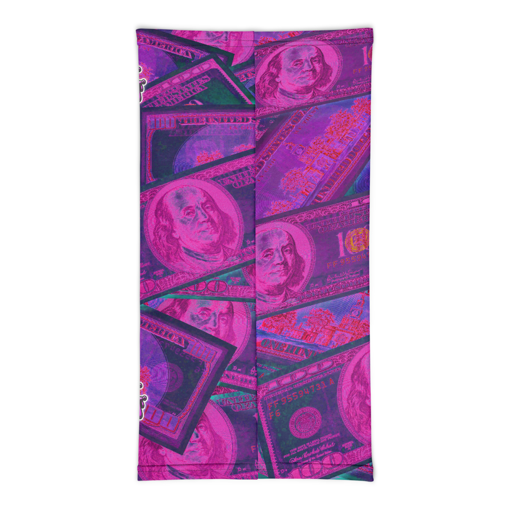CRXWN | Drip or Dye Custom All About the Money Print 3-in-1 UNISEX Gaiter Pink Guap
