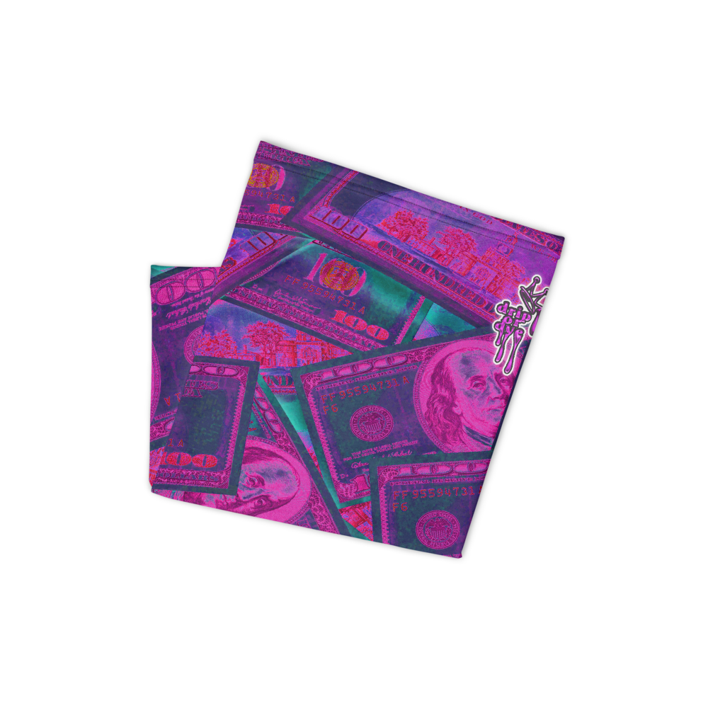 CRXWN | Drip or Dye Custom All About the Money Print 3-in-1 UNISEX Gaiter Pink Guap