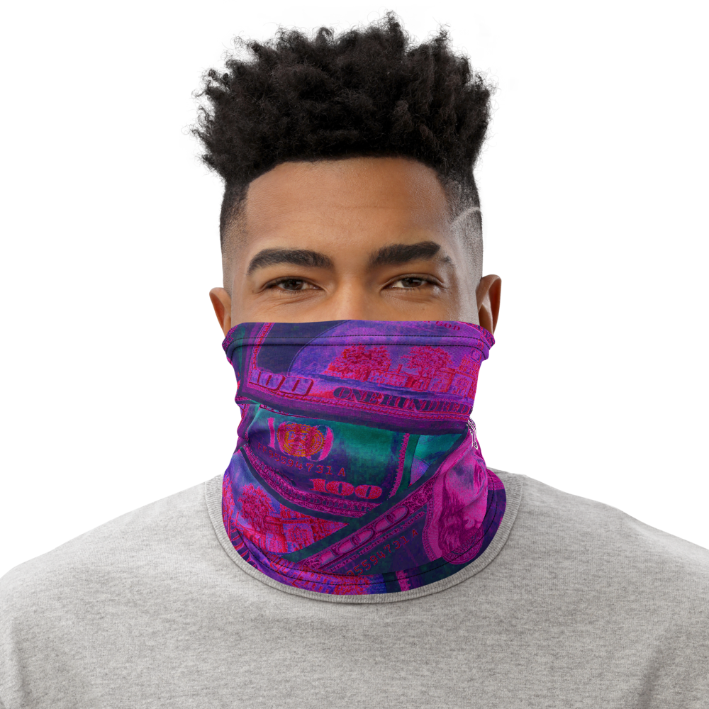 CRXWN | Drip or Dye Custom All About the Money Print 3-in-1 UNISEX Gaiter Pink Guap