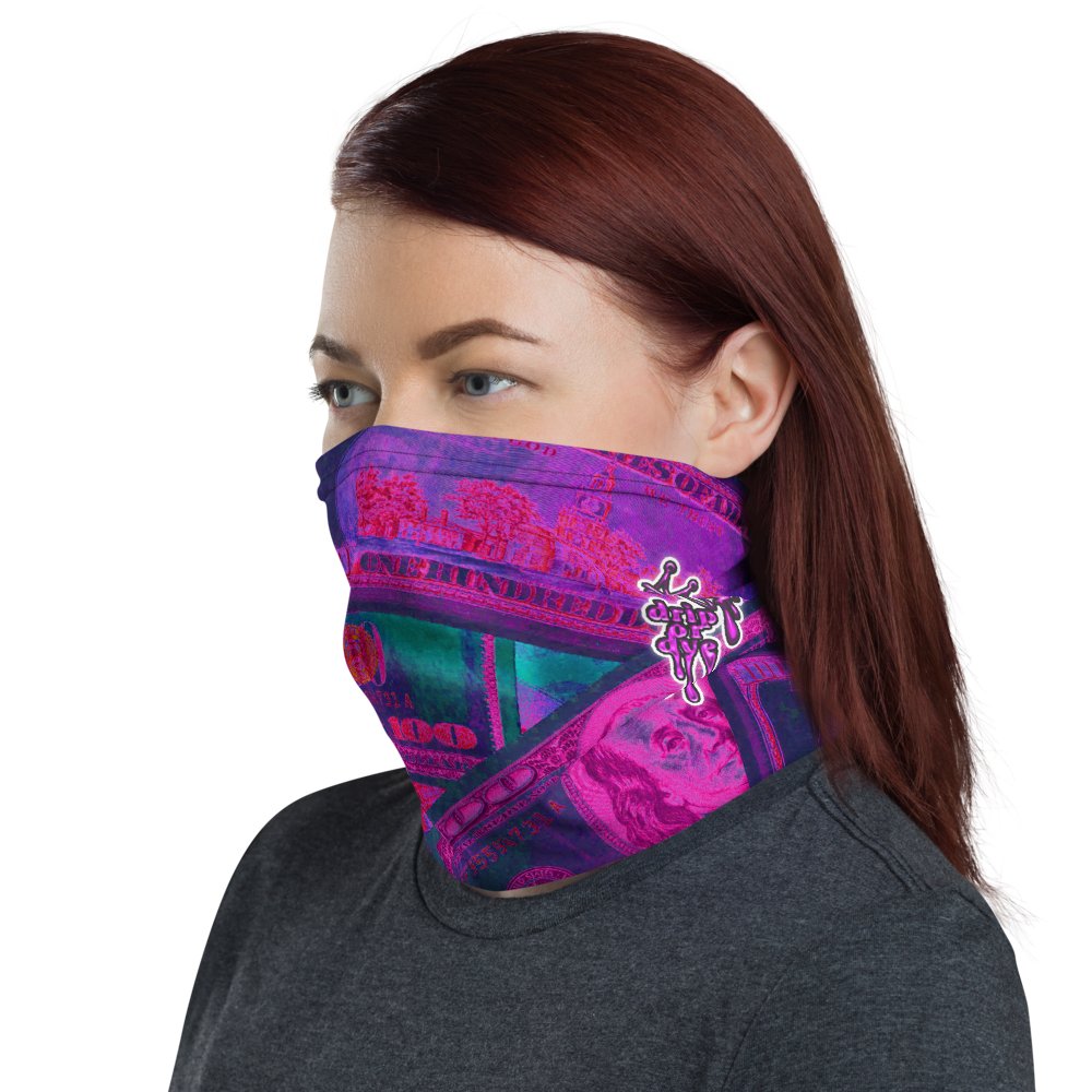 CRXWN | Drip or Dye Custom All About the Money Print 3-in-1 UNISEX Gaiter Pink Guap